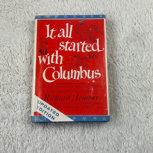 Vintage 1971 It All Started With Columbus by Richard Armour - Hardcover ex lib. - Picture 1 of 8